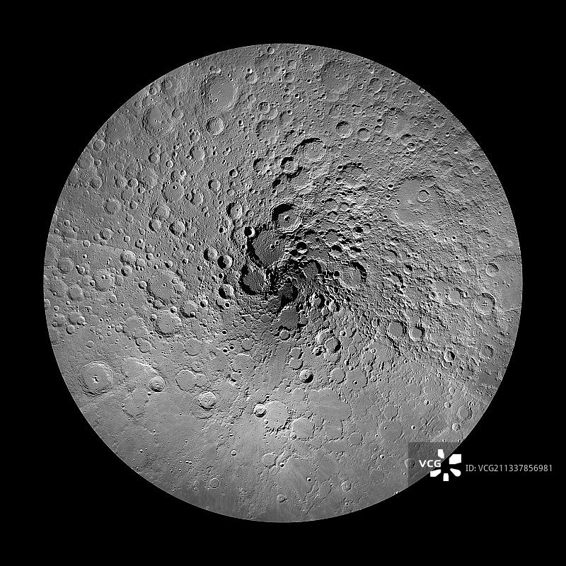 月球北极卫星图像图片素材