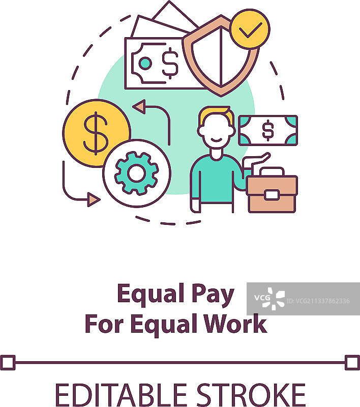 同工同酬概念图标图片素材
