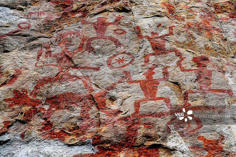 花山岩画-世界瑰宝图片素材