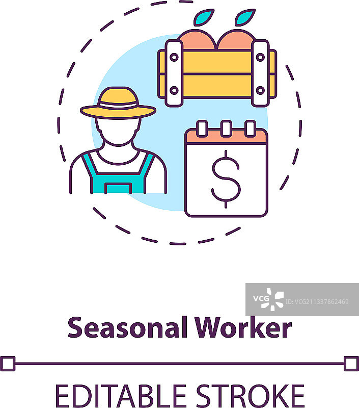 季节性工人概念图标图片素材