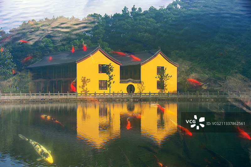 江西省新余市仙女湖风景区圣集寺景观图片素材