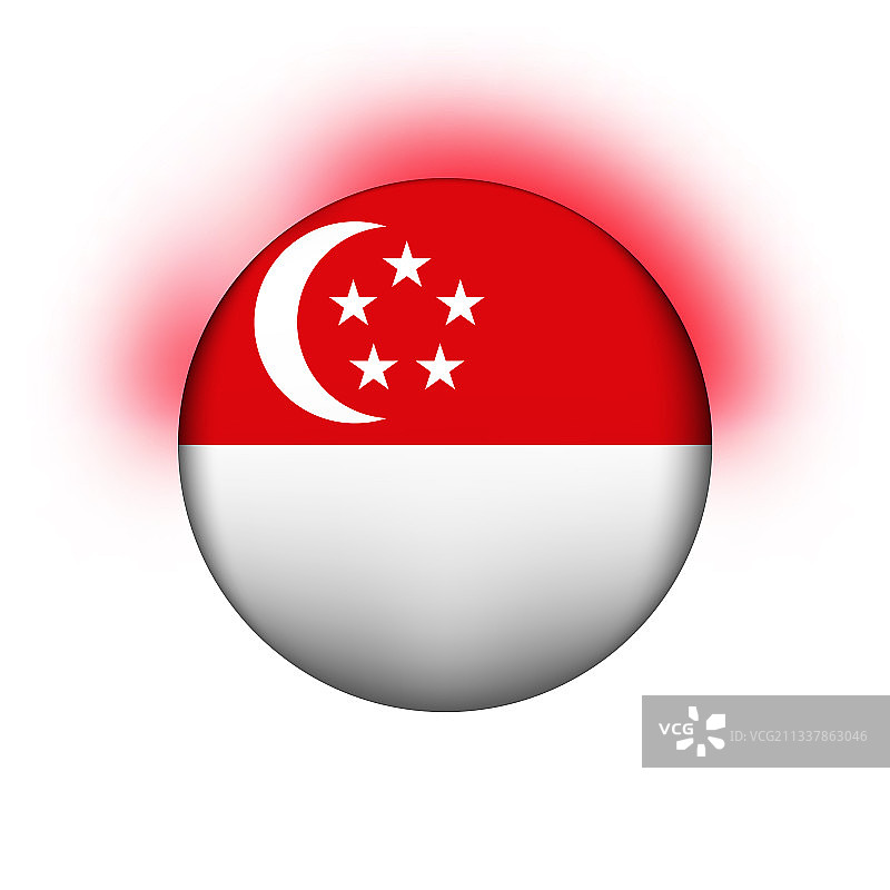 带有新加坡国旗的玻璃灯球图片素材