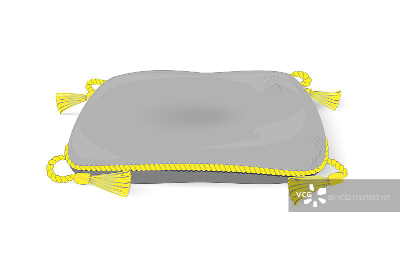 黄色边缘灰色装饰靠垫图片素材