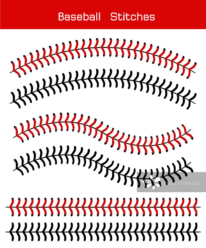 白色背景上的棒球缝线设计图片素材