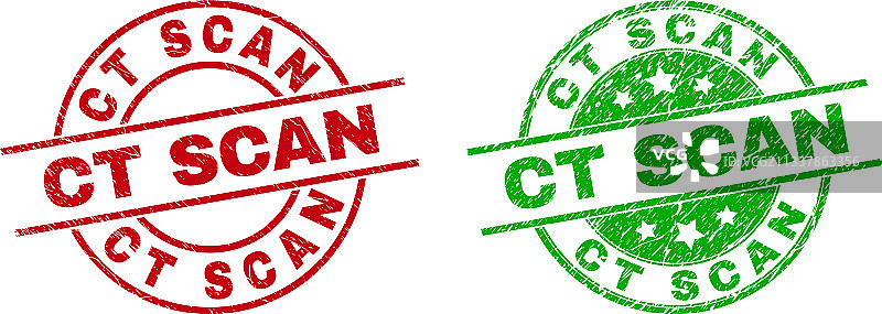 CT扫描圆形水印，具有Grunge风格图片素材