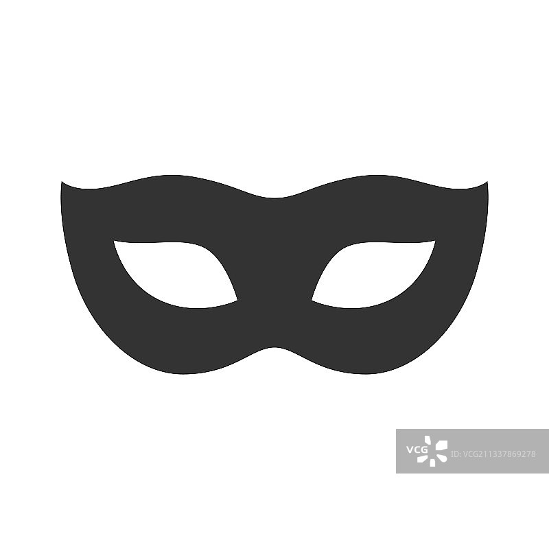 白色背景上的黑色狂欢节面具图片素材