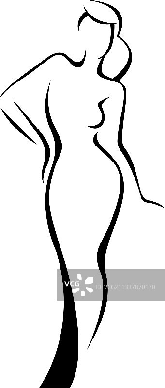 女孩轮廓Logo模板图片素材