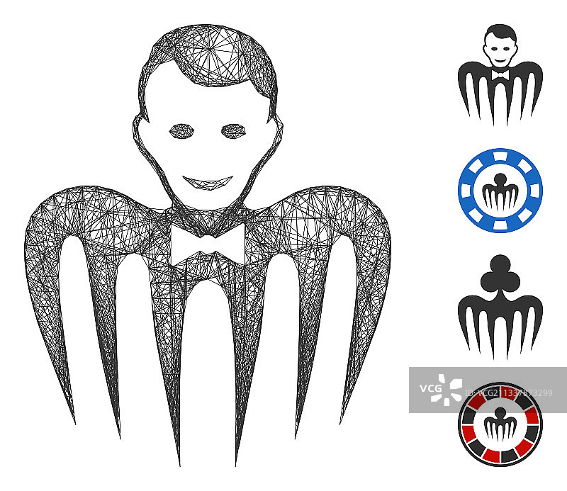 线性荷官怪物网格图片素材