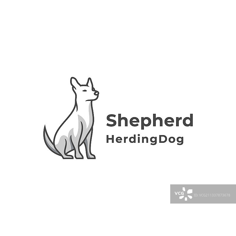 牧羊犬剪影标志图片素材