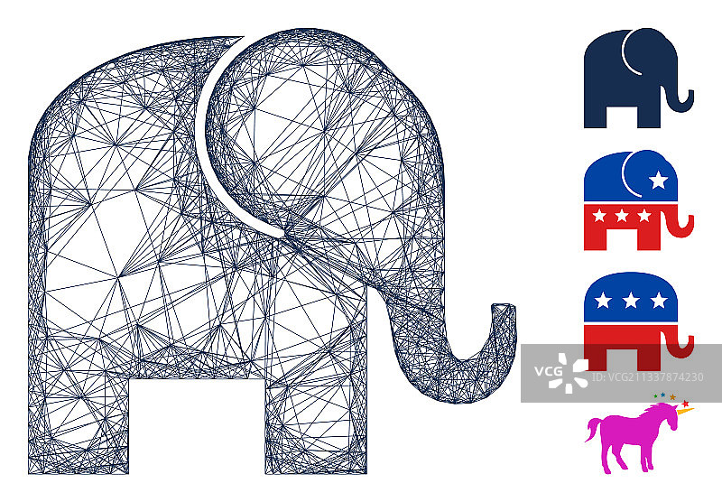 阴影大象网格图片素材