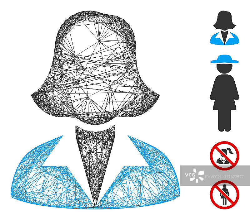 网络办公室女士网格图片素材