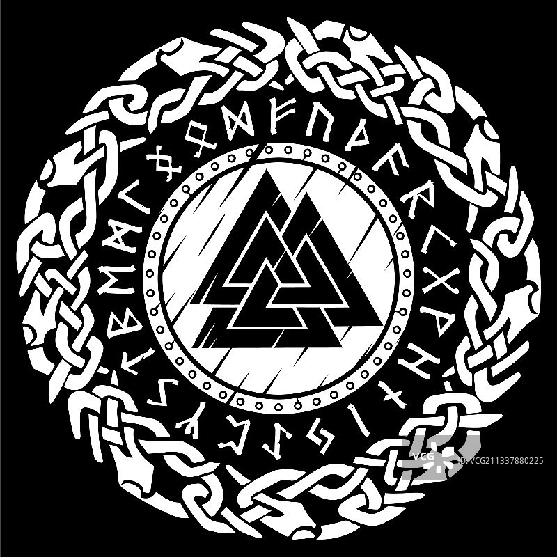 斯堪的纳维亚维京设计：维京盾牌图片素材