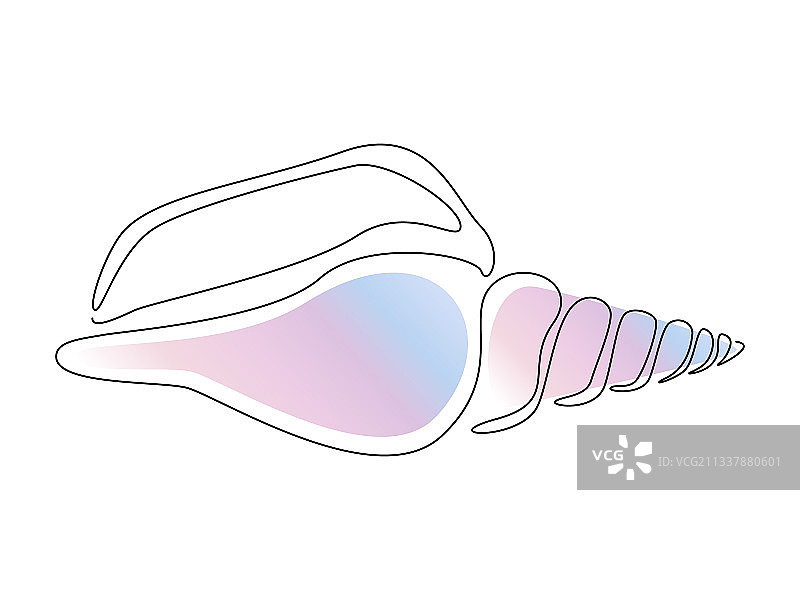 单线绘制的螺旋贝壳图片素材