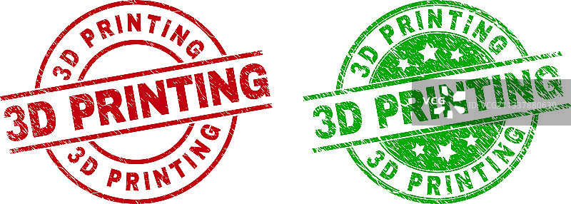 带橡胶表面的3D打印圆形印章图片素材