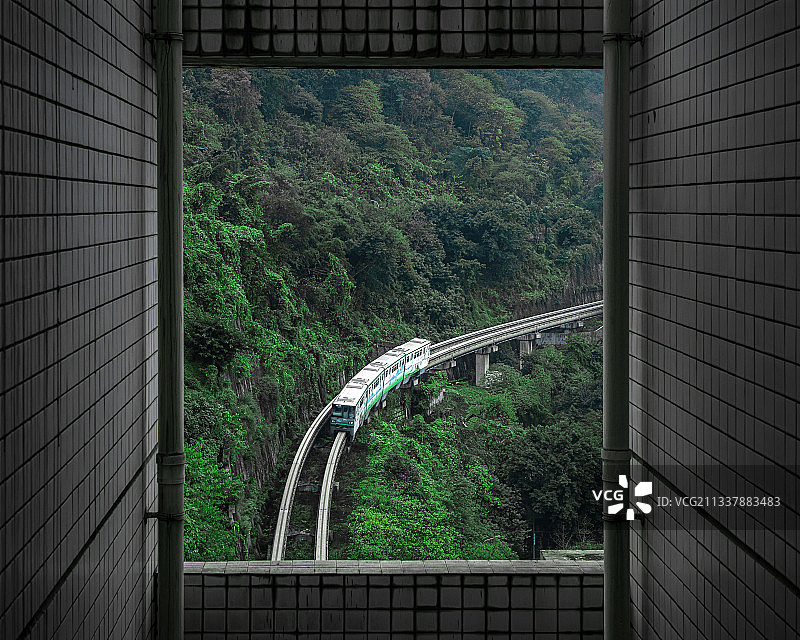 楼道外的风景图片素材