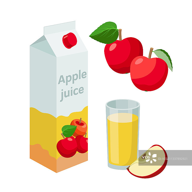 包装苹果汁和新鲜苹果图片素材