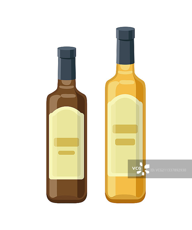 白色背景下分离的苹果醋瓶图片素材