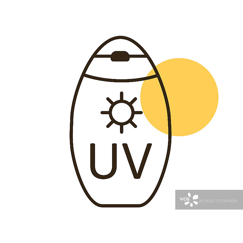 防晒霜扁平图标夏季标志图片素材