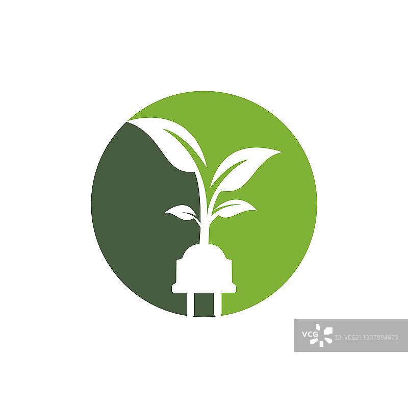 绿色能源电力logo概念图片素材