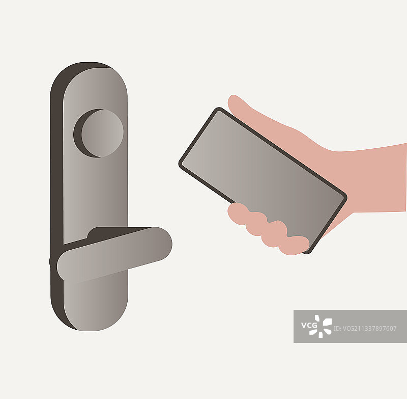 智能家居概念，人手持智能手机图片素材