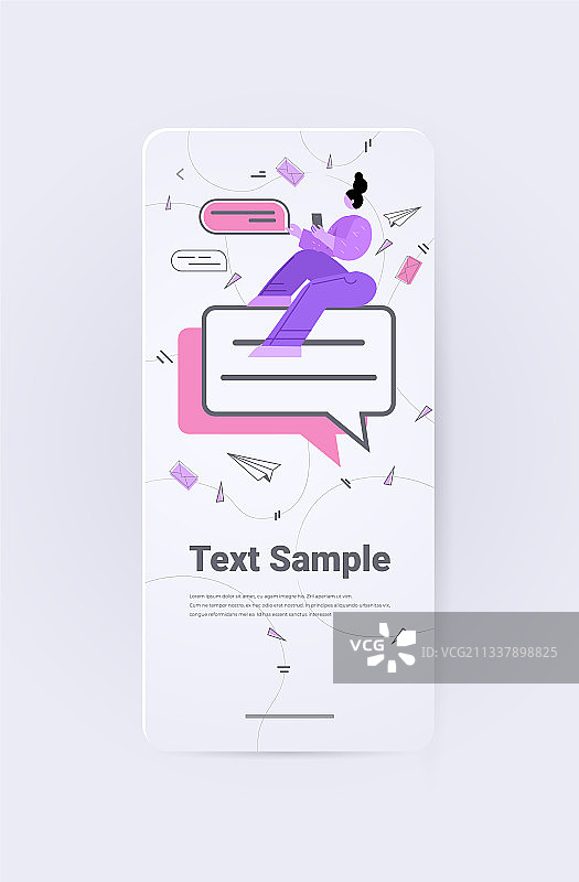 女商人用智能手机聊天图片素材