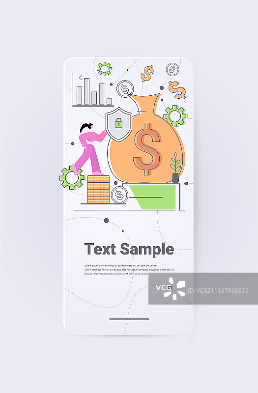 女商人存钱获利高图片素材