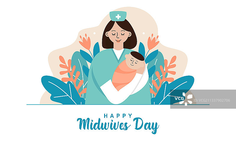 扁平风格国际助产士日图片素材