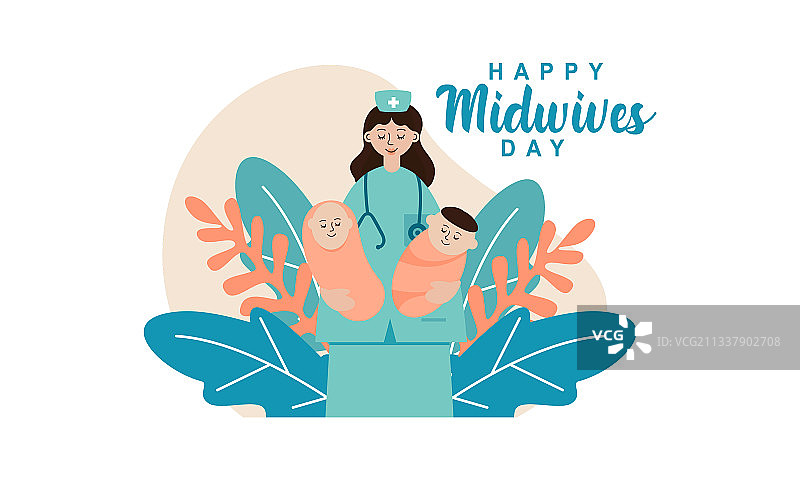扁平风格国际助产士日图片素材