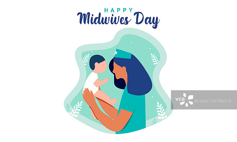 扁平风格国际助产士日图片素材