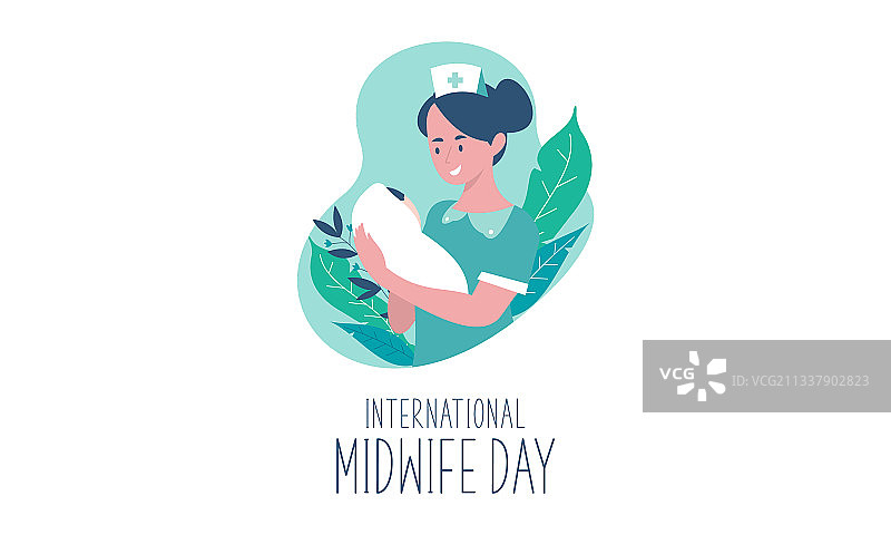 扁平风格国际助产士日图片素材