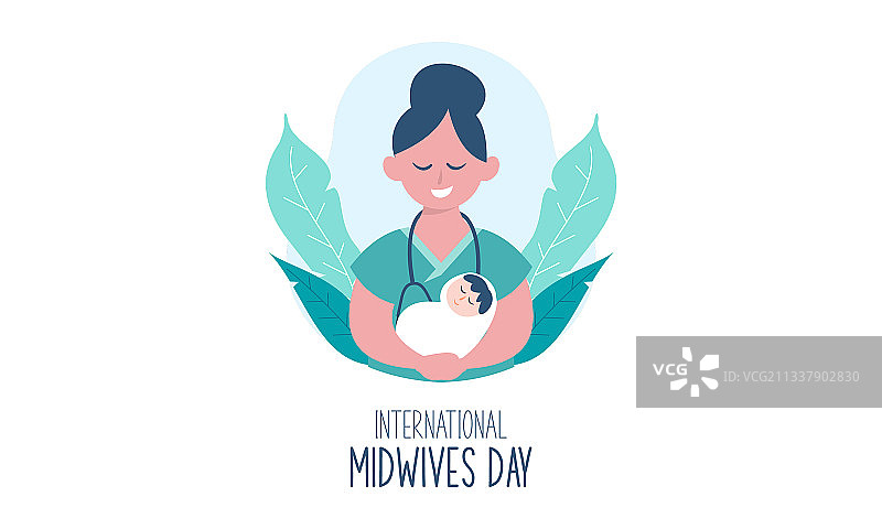 扁平风格国际助产士日图片素材