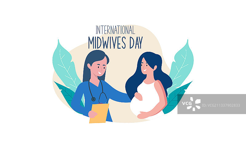 扁平风格国际助产士日图片素材