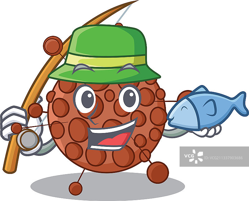 卡通设计：奈瑟菌准备去钓鱼图片素材