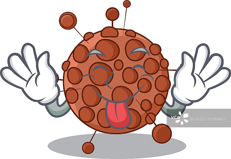 有趣的伸出舌头的奈瑟菌卡通形象图片素材