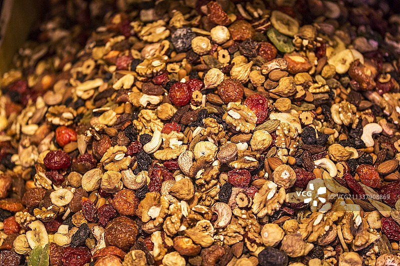 新疆大巴扎的干果葡萄干图片素材