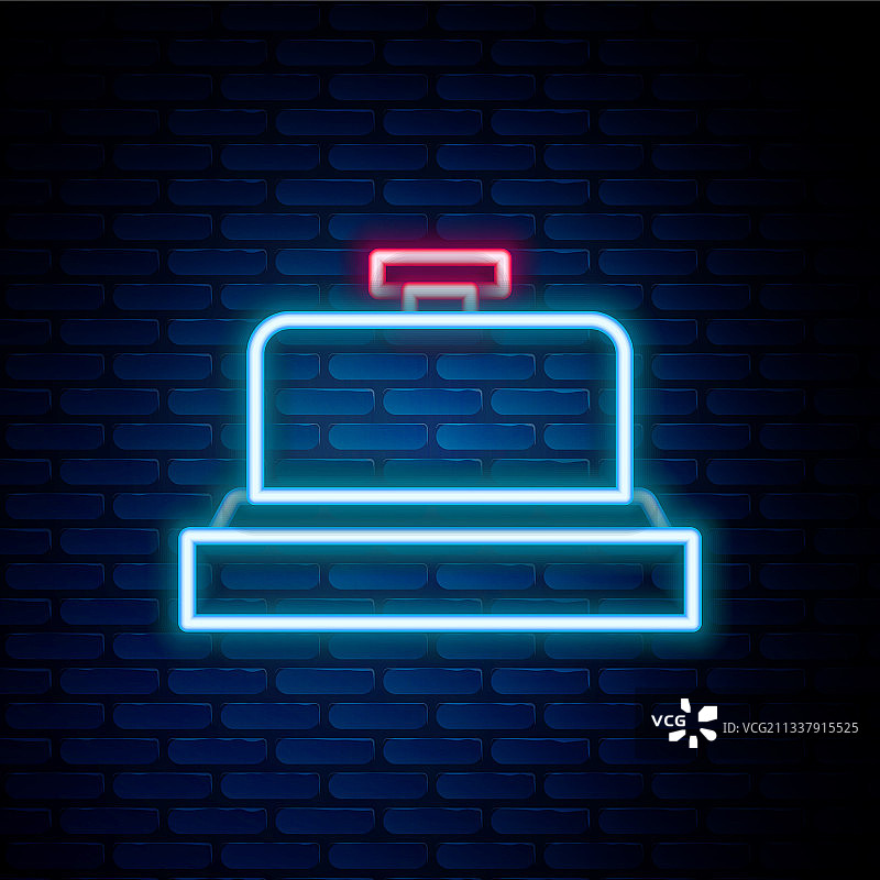 发光霓虹灯酒店服务铃图标图片素材