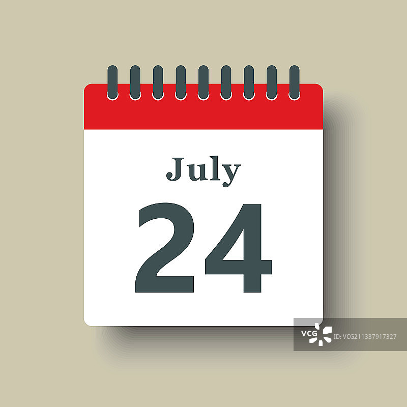 7月24日日期图标日历模板页面图片素材