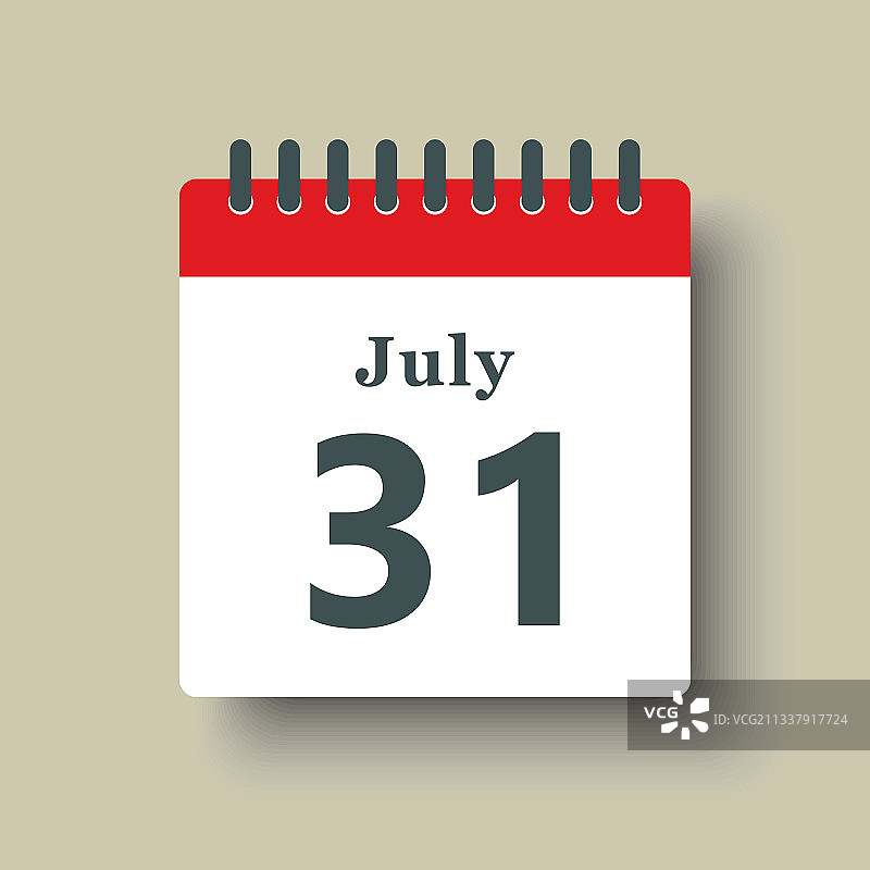 图标7月31日日期模板日历页面图片素材