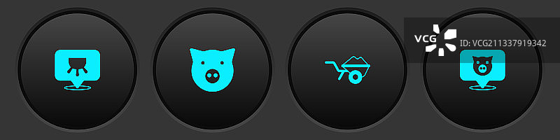 猪车污垢图标合集图片素材