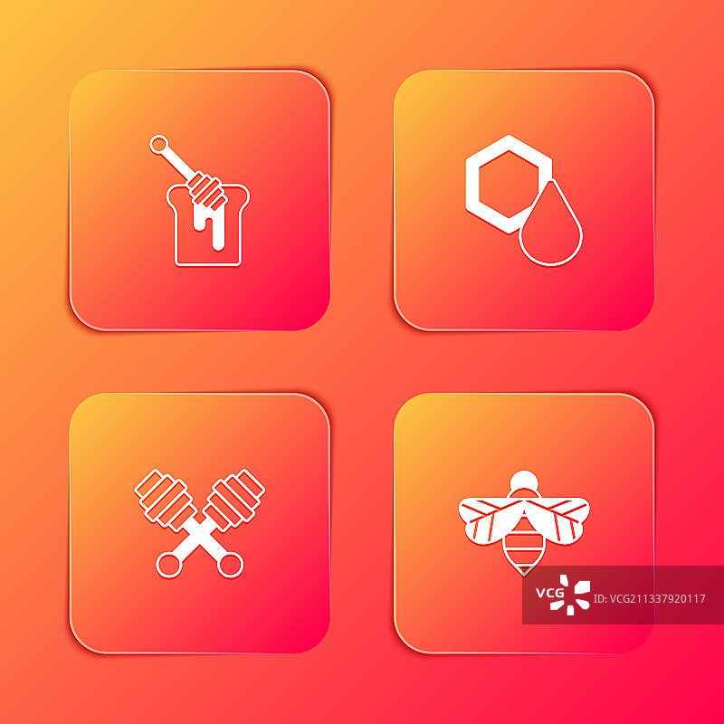 蜂蜜勺、蜂蜜和蜂巢图片素材