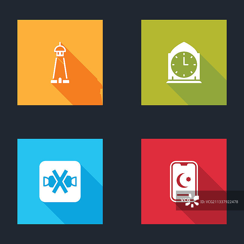 清真寺塔或叫拜楼时钟图片素材