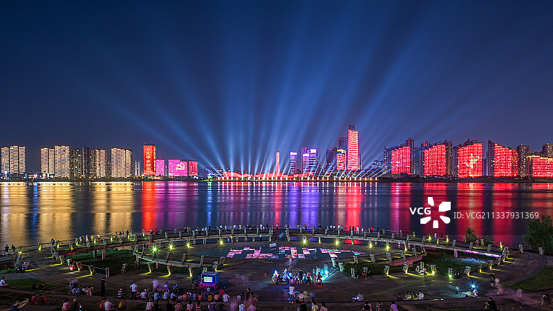 北辰三角洲灯光秀图片素材