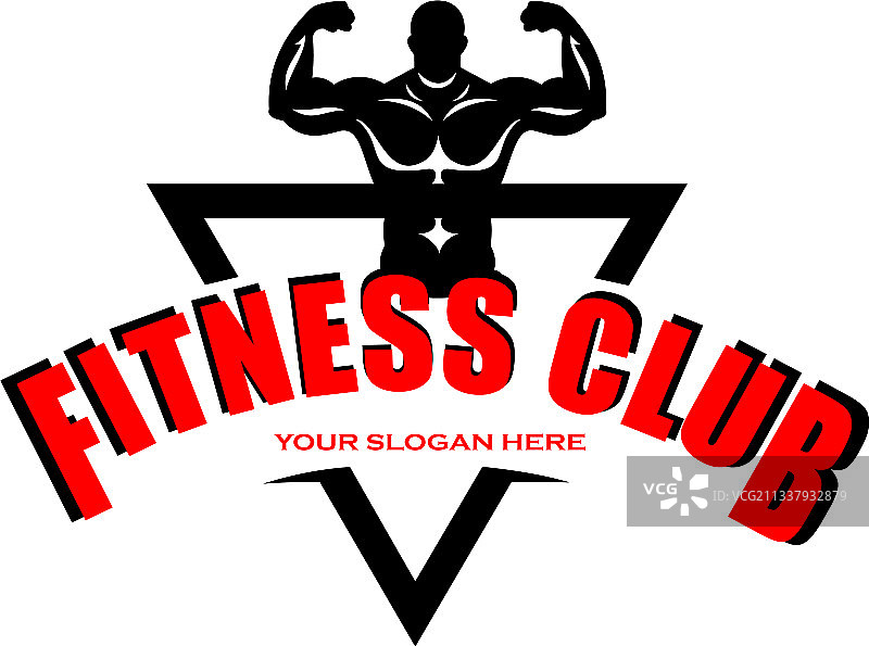 白色背景上的健身标志设计图片素材