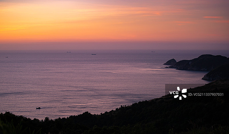 海湾朝霞图片素材