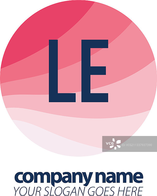 彩色圆形LE字母logo设计图片素材