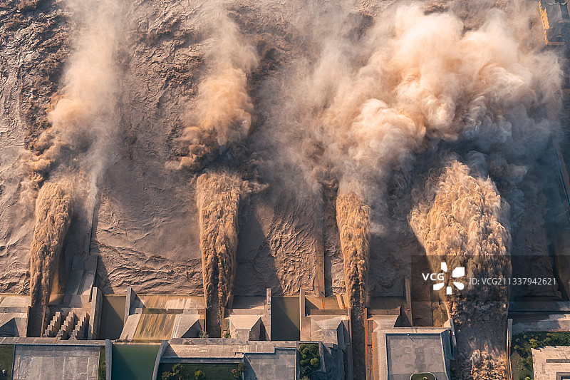 河南省洛阳市黄河小浪底水利枢纽风景区调沙图片素材