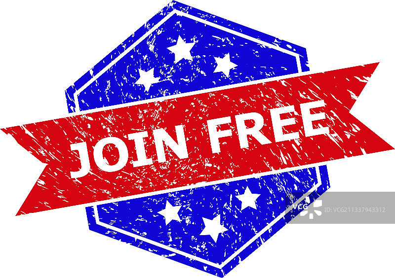 带有污渍的双色六边形印章图片素材