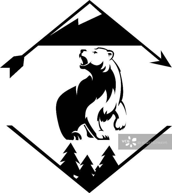 山脉和熊户外探险图片素材