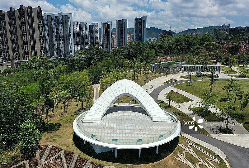 广东省深圳市龙华区白石龙音乐主题公园航拍图片素材