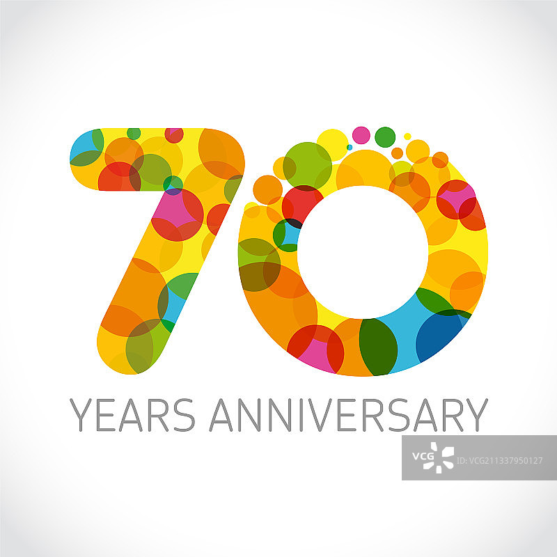 70周年彩色圆形logo图片素材